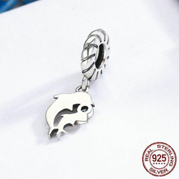 925 Sterling Silver Dolphins Pendant