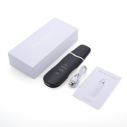 White1 Ultrasonic Skin Scrubber Deep Cleaning Face Scrubber Vibrating Facial Cleansing Skin Spatula Peeling Beauty Instrument Device