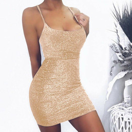 Backless Sheath Sequins Sleeveless Bodycon Evening Party Dress