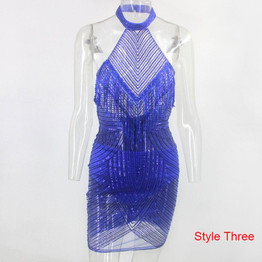 Sequined Halter Backless Night Club Party Bodycon Dresses