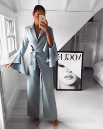 Fashion Elegant Long Sleeve Wide Leg Jumpsuit