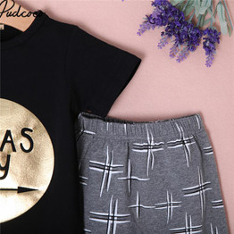 2Pcs Newborn Toddler Baby boys girls Infant Clothes Golden Letter Mamas Boys Printed Jumpsuit Outfit Sets 0-24M children wear