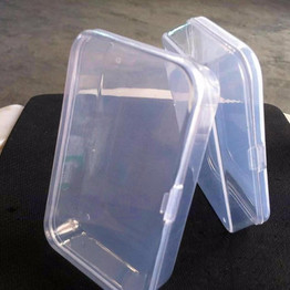 2Pcs Clear Plastic Transparent With Lid Storage Box Collection Container Case Home Office Organizer Plastic Storage Box