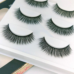6PCS 3D  Mink Hair False Eyelash  False Eyelash Glue Eyelashes Fake Eyelash