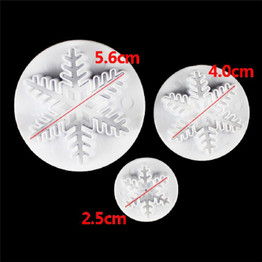 3Pcs/Set Snowflake Fondant Plunger Mold Cake Decorating Tools Cake Cookie Tools Cutters Fondant Sugarcraft Cutter Decorating
