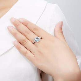 Hutang Genuine Blue Topaz Halo Jewelry Sets S925 Sterling Silver Pendant Ring Earrings Gemstone Fine Wedding Jewelry for Women