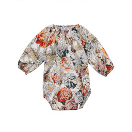 Newborn Infant Baby Boy Girl Romper Long Sleeve Floral Romper Jumpsuit Clothes Outfits 0-24M