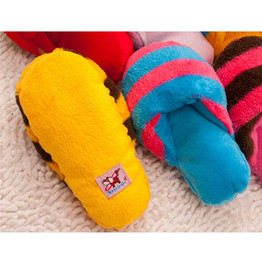 Cute Puppy Fad Magnetic Dog Toy Pet Chew Play Squeaker Sound Plush Slippers New Dog Cat Toys