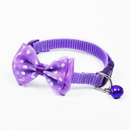 Cute Pets Adjustable Polyester Dog Collars Puppy Pet Collars with Bowknot and Bells Necklace Collar For Dogs Cat collars perro