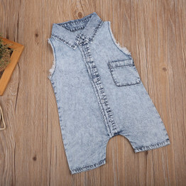 Cute Newborn Toddler Infant Baby Girl Sleeveless Denim Romper Jumpsuit Outfit Sunsuit Clothes