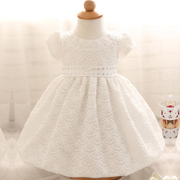 Cute Newborn Dress White For Infant Baby Christening Gown Toddler Girls White Lace Baptism Newborn Dress Toddler Chiffon Dresses