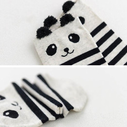 3Pairs/Lot Cute Cartoon Socks Women Panda Pattern Cotton Socks Funny Short Sock Female Ankle Sokken calcetines mujer