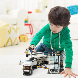 KAZI Toys Police Station Building Blocks Bricks Educational Toys Compatible Legos City Birthday Gift Toy For Kids Brinquedos