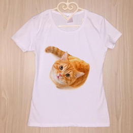 Cute British shorthair cat T-Shirt Summer Women Girl Friend Gift t-shirt felinae Printed T Shirt Harajuku Tops funny female Tee