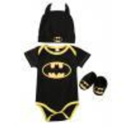 Cute Batman Newborn Baby Boys Infant Rompers+Shoes+Hat 3Pcs Outfit Clothes Set