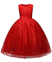 Cute Ball Gown Lace Flower Girl Dresses Sleeveless O-Neck Girls Kids Evening Gowns First Communion Dresses 2017