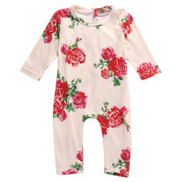 Cute Baby Girl Clothes Newborn Infant Baby Romper Flower Long Sleeve Cotton Bebes Clothing Outfit 0-24M