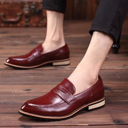DXKZMCM 2017 Genuine Leather Men Brogues Shoes Lace-Up Bullock Business Dress Men Oxfords Shoes Male Formal Shoes