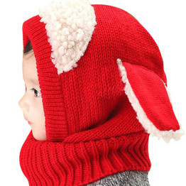 Baby Hat With Scarf Toddler Winter Beanie Warm Hat Hooded Scarf Earflap Knitted Cap Cute Cartoon Kids Hat Scarf Set