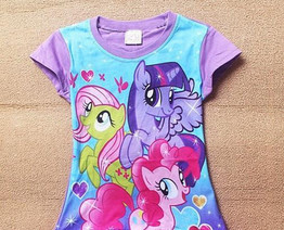 Baby Girls Summer T Shirt Girl Cute My Little Pony T-Shirt Kids Cotton Tee Tops 2017 New Arrival 30D