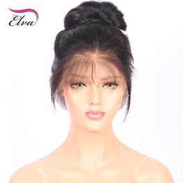 Elva Hair 250% Density 360 Lace Frontal Wigs Pre Plucked Natural Hairline Brazilian Remy Hair Straight Lace Wigs For Black Women