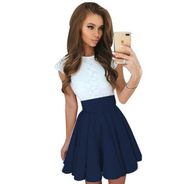 ELSVIOS Summer Style 6 Colors Cute Lace Dresses 2017 Women O-Neck A-line Mini Dress Fashion Short Sleeve Party Dress Vestidos