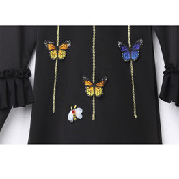 Girls Dress with Handmade Butterfly 2017 Brand Children Clothes Christmas Winter Dress Princess Dresses for Girls Kids Costumes