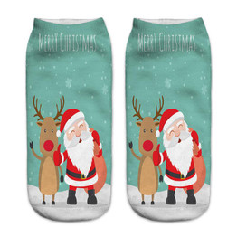 Christmas Deer Socks Women Mens Cartoon Design Casual Knit Wool Socks Winter Warm Shorts Funny Ankle Socks Meias Calcetines