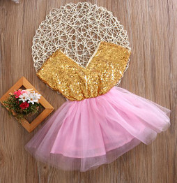 Baby Sequin Bow dress Summer Toddler Girls Dress Flower Princess Wedding Party Pageant Fancy TUTU Dress