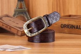 Lucidity Women's Belt Fashion Retro Embossed PU Leather Belt Female Casual Decor Embossing Leisure Belts For Woman 110cm-115cm