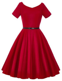 Belle Poque Women Dress 2017 Retro Vintage Short Sleeve Black Red Summer Dress Tunic 1950s 60s Rockabilly Swing Party Dresses