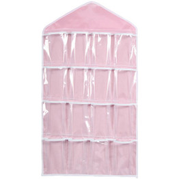 New 16Pockets Clear Hanging Bag Socks Bra Underwear Rack Hanger Storage Drop shipping1314