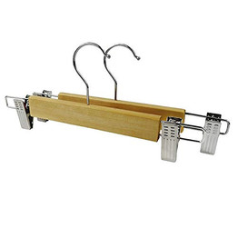 Kexinfan Hanger Solid Wood Pants Clip Wooden Pants Rack Slip Drying Rack Clothes Hanging Clothing Store No Trace Clothes Support Wooden Pants Hanging, 30, 24Cm Children