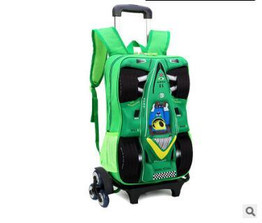 kid School Backpack On wheels Trolley School bag for boy kid's luggage car Trolley Rolling Bag Children School Backpack for kids