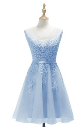 In Stock Sexy V Neck Lace Appliques Short Prom Dresses 2018 Lace Up Back Formal Party Dresses For Graduation vestido de festa