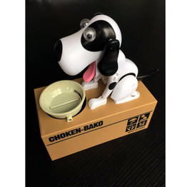 Puppy Doggy Bank Hungry Hound Money Banks Kids Bank Coin-Eating Money Storage Jars(Black White)