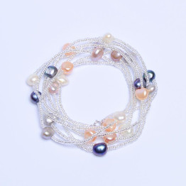 ASHIQI Baroque Pearl bracelets for women 925 sterling silver Clasp Crystal Beaded Bracelets & Bangles Natural freshwater pearl