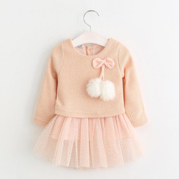 Baby Girls Autumn Winter Dress Long-Sleeve Princess Dress Ball Of Little Kids Clothes Children Party Cute Dresses