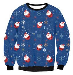 Gogoboi 2017 Ugly Christmas Santa Claus Printed Loose Sweater Unisex Men Women Pullover Autumn Winter Tops Xmas Clothing M L XL