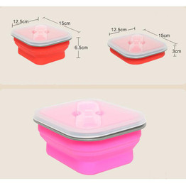 600ml Silicone Collapsible Set Portable Bento Boxes Bowl Folding Picnic Storage Container Lunchbox With Utensils