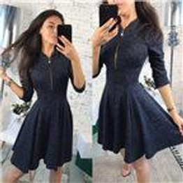 2018 Autumn Fashion Women Bust Zippers Dress Solid Pleated V-neck Sexy Ladies Dresses Evening Party Bodycon Mini Dress vestidos
