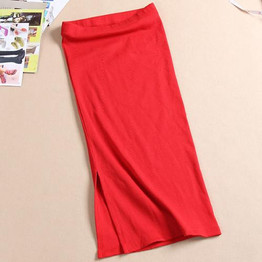 DeRuiLaDy Winter Autumn Long Skirt Fashion Sexy Solid Color Cotton Skirts Womens Maxi Skirt  High Waist Elasticity Pencil Skirt
