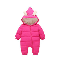 2017 Autumn Winter Warm Baby Girl Boy Snowsuit Down Cotton Baby Romper Hoodies Newborn Overalls Clothes Kids Children Jumpsuit