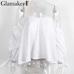 Glamaker Sexy plaid off shoulder blouse shirt women striped backless Slim elegant beach blouse shirt blusas women tops summer