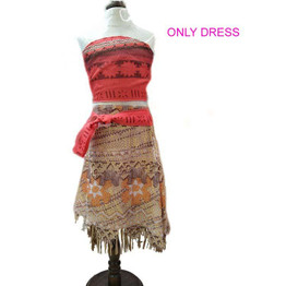 2018 Summer Moana Dress for girls Moana Princess Dresses Kids Party Cosplay Costumes With Wig Children Clothing clothes