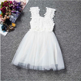 2017 Baby Girl Flowers Dress For Wedding Party Children Princess Costume Kids Baptism clothes 1 Years Birthday Dresses For Girls