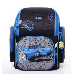 DELUNE Children Cartoon 3D Bear Owl Racing Car Pattern Girls Boys School Bags Waterproof Foldable Orthopedic School Backpacks
