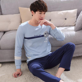 Autumn Winter Casual Cotton Long Sleeve Sleepwear Pajamas Set For Men Lounge Homewear Pyjama homme pijama Nightwear Home Clothes