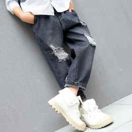Children jeans kids boys pants fashion casual autumn 2017 new clothing loose boy trousers