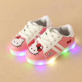 2018 European high quality LED lighting children casual shoes cool hot sales cartoon glowing sneakers baby cute girls boys shoes